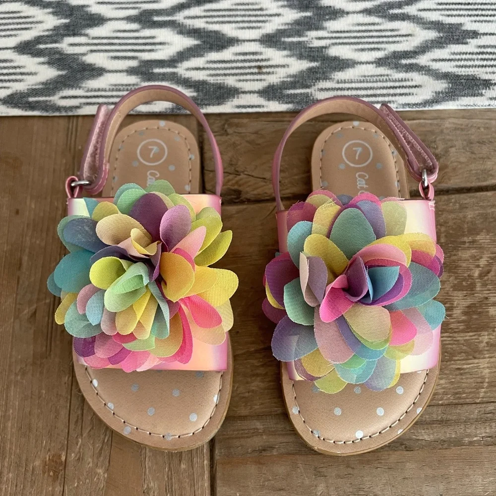 Cat & Jack: Toddler Pink and Yellow Floral Sandals